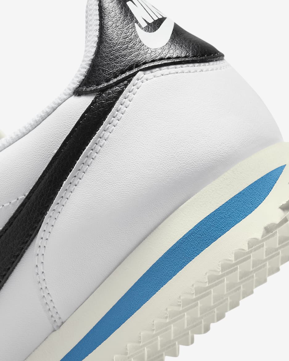 Blue and white nike cortez shoes on sale